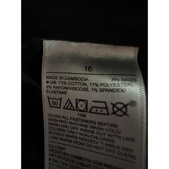 Old Navy Jeans Womens 16 Black Rockstar Super Skinny Ankle Mid-Rise Ripped - Picture 5 of 11